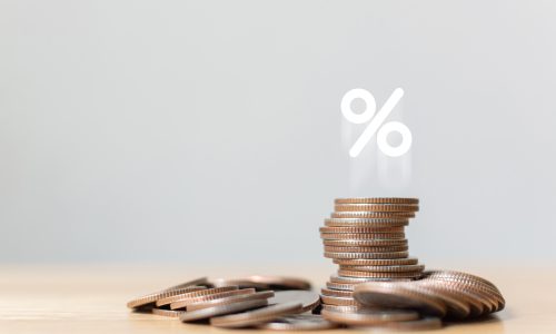 pénzérmék halomban százalékjellel