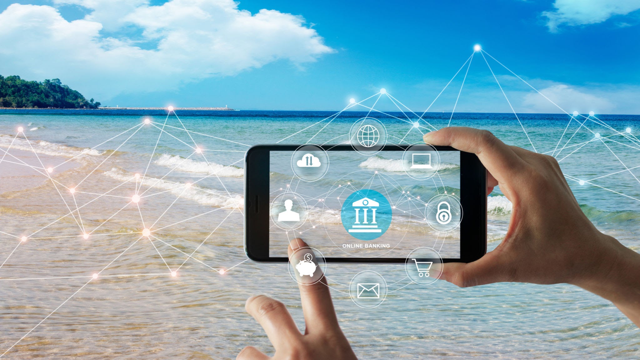 tengerparton digitális ügyintézés mobiltelefonnal